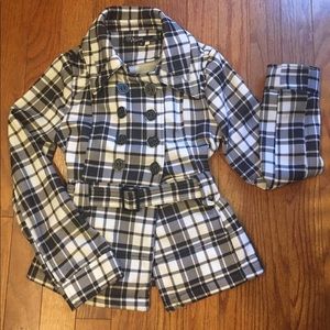 Plaid pea coat
